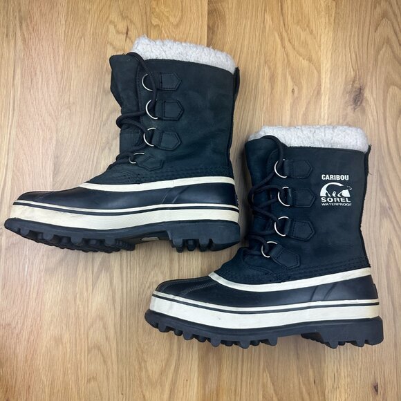 Sorel Caribou Women’s Black Nubuck Waterproof Boots Winter Snow Size 6 - Picture 9 of 9